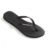 HAVAIANAS - SLIM METAL LOGO CRYSTAL / BLACK