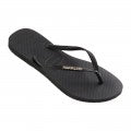 HAVAIANAS - SLIM METAL LOGO BLK/SILVER