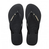 HAVAIANAS - SLIM METAL LOGO CRYSTAL / BLACK